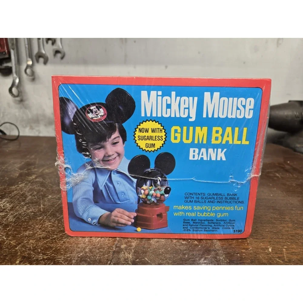 Vintage Hasbro Mickey Mouse Gum Ball Bank 5190 Disney NEW Factory Sealed